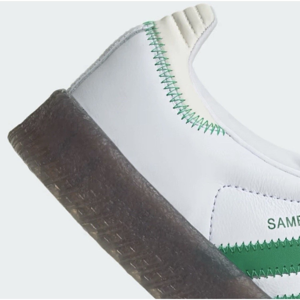 adidas SAMBAE W Sneakers Size 6 Womens Cloud White/Green/Off White IE9105 NEW - Picture 6 of 16